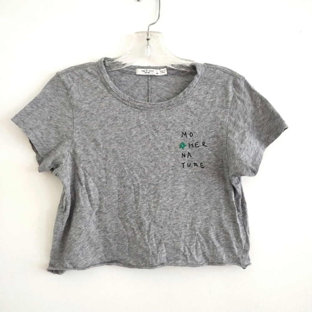 Rag & Bone Mother Nature Tee Cut Off Cropped T-shirt Top